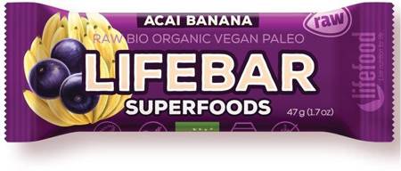 Baton Lifebar 47g BIO z acai i bananem Lifefood