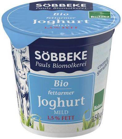 Jogurt naturalny 1,5% tłuszczu w mleku BIO 150g Sobbeke